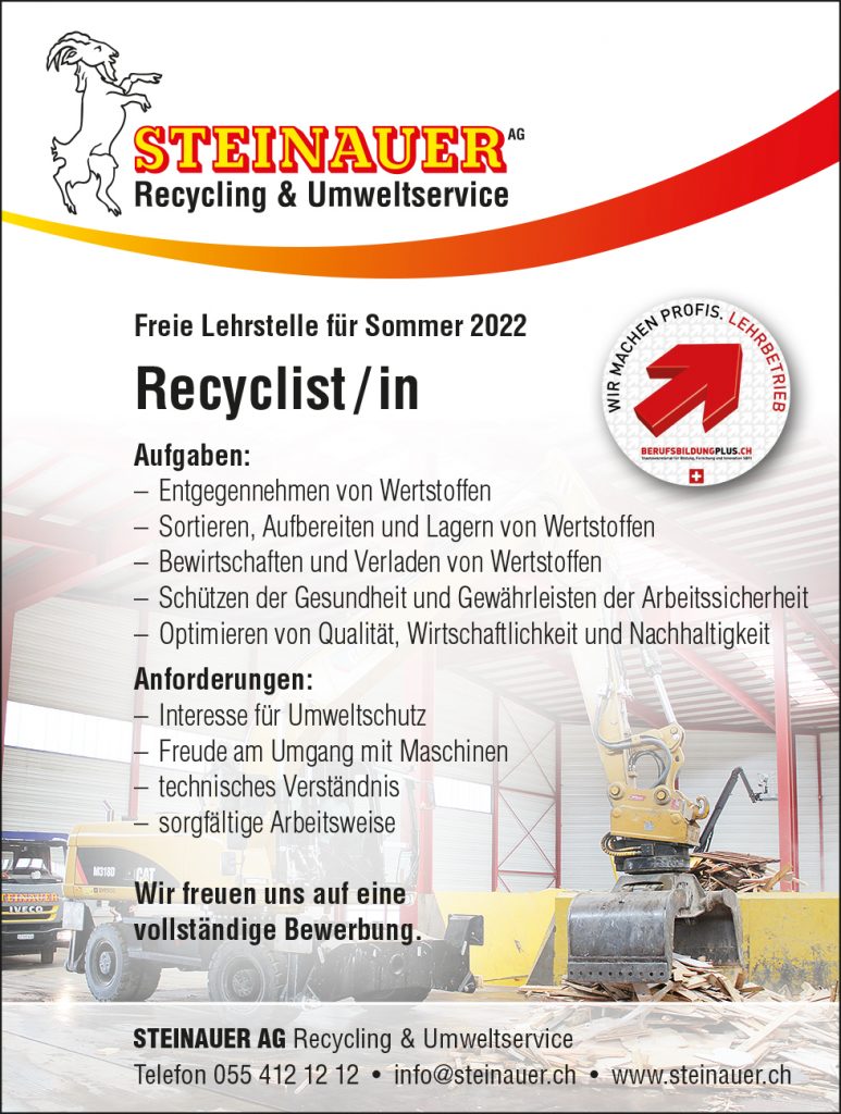 Lehrstelle Recyclist